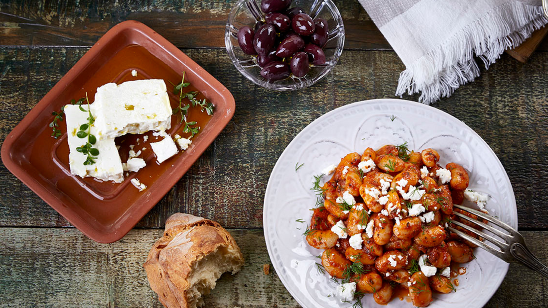 Gebackene weiße Butterbohnen in Tomatensoße