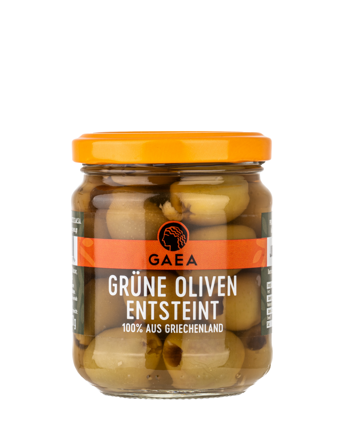 GAEA Grüne Chalkidiki Oliven ohne Stein in Salzlake - 185g