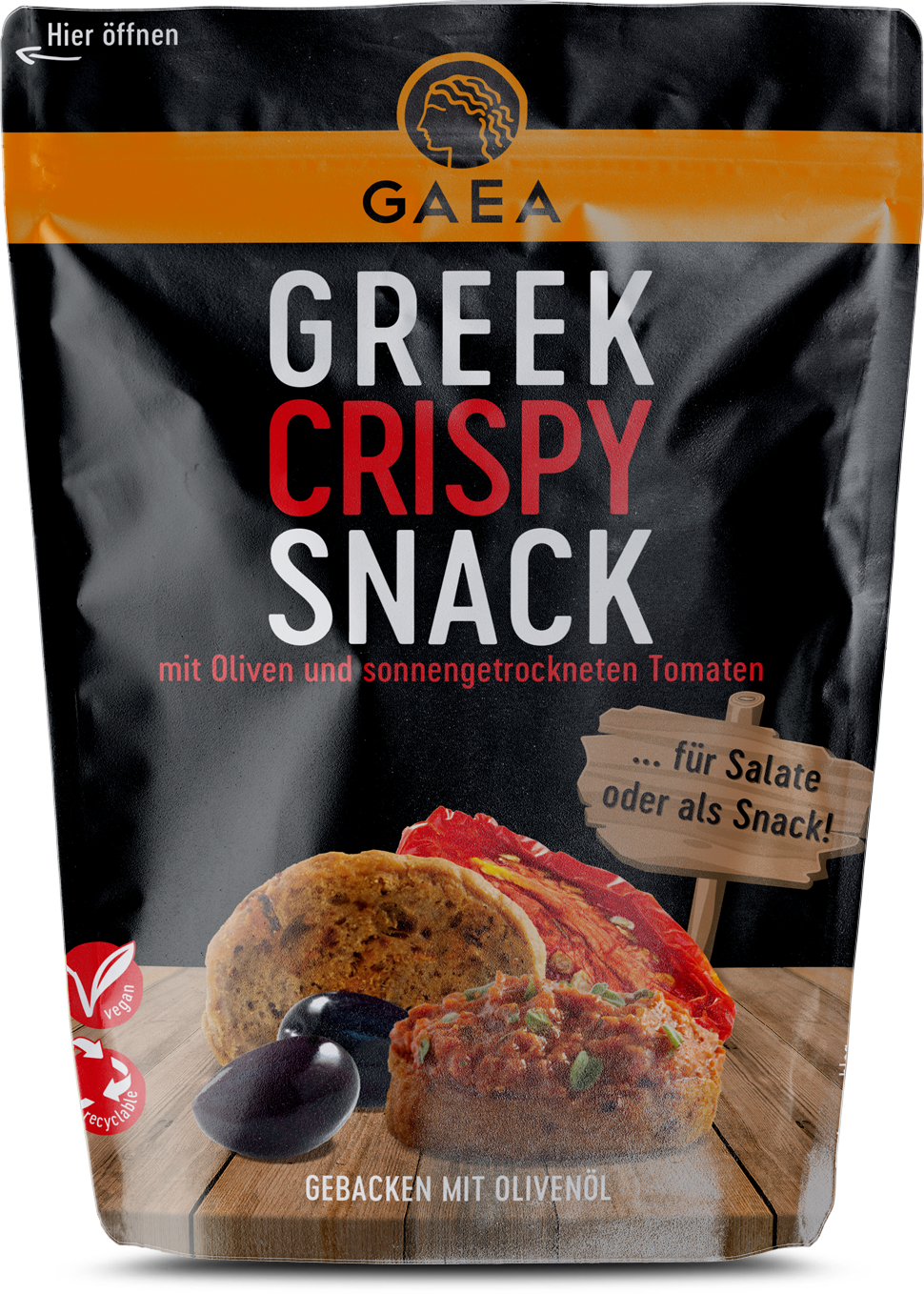 GAEA Crispy snacks Olive and Sun-dried Tomato rusk (70g)