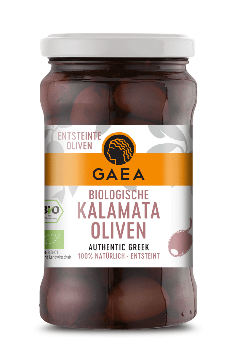 Biologische entsteinte Kalamata-Oliven, 315ml Glas